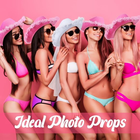 3397 12 Pcs Women Cowgirl Cowboy Hats Bachelorette Cowboy Hats For Bridal main image 6
